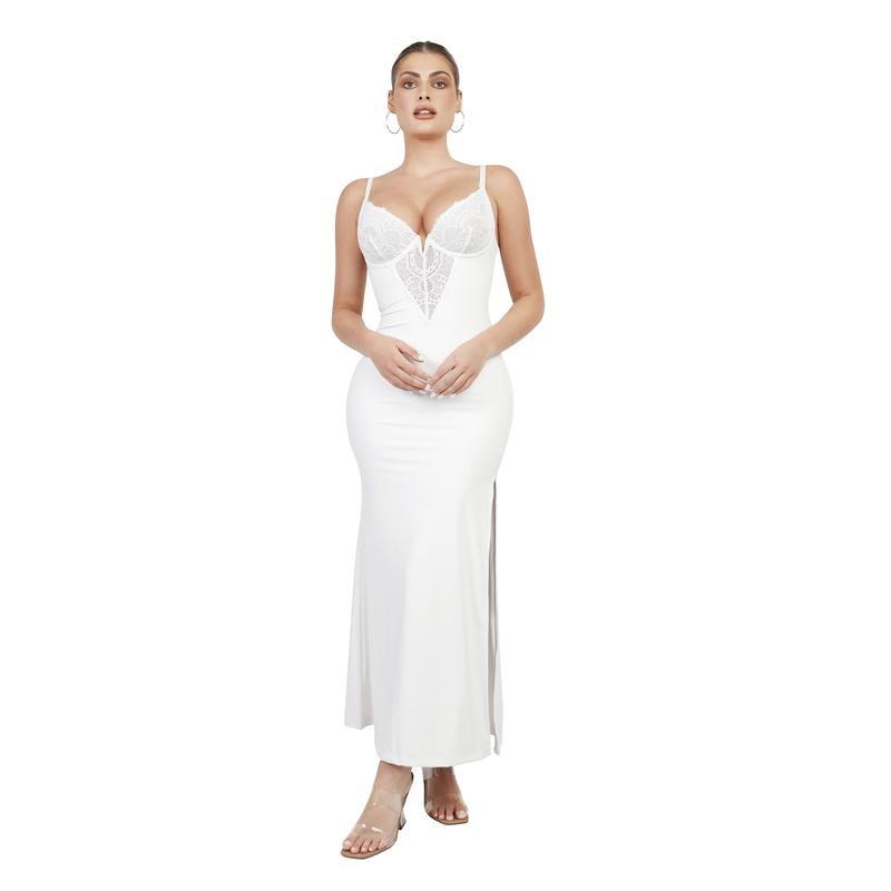 Popilush Lace Built-In Shapewear Set Deep V-Neck Maxi Dress or Wide Leg Jumpsuit Tummy Control Cocktail Party#Tiktokshopbacktoschool
